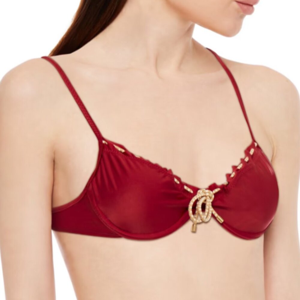 Vix Paula‎ Hermanny Bow-detailed Bikini Large Red Top